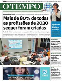 Capa do jornal O Tempo 15/07/2019