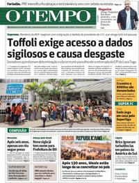 Capa do jornal O Tempo 15/11/2019