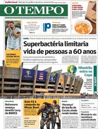 Capa do jornal O Tempo 16/06/2019