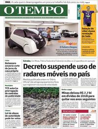 Capa do jornal O Tempo 16/08/2019