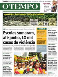 Capa do jornal O Tempo 18/09/2019