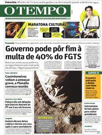 Capa do jornal O Tempo 20/07/2019