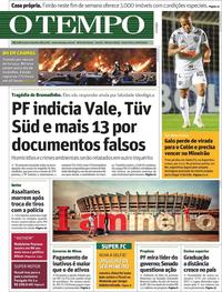 Capa do jornal O Tempo 20/09/2019