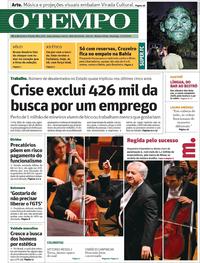 Capa do jornal O Tempo 21/07/2019
