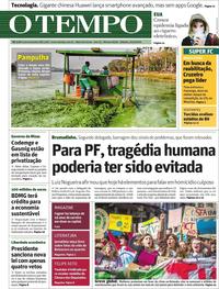 Capa do jornal O Tempo 21/09/2019