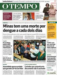 Capa do jornal O Tempo 21/11/2019