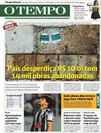 Capa do jornal O Tempo 22/07/2019