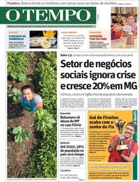 Capa do jornal O Tempo 22/12/2019