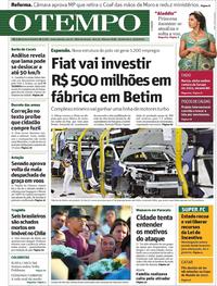 Capa do jornal O Tempo 23/05/2019