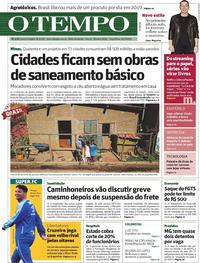 Capa do jornal O Tempo 23/07/2019