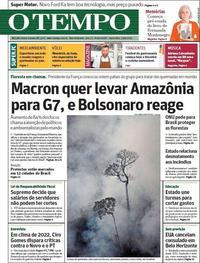 Capa do jornal O Tempo 23/08/2019