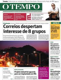 Capa do jornal O Tempo 23/09/2019