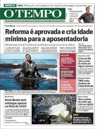 Capa do jornal O Tempo 23/10/2019