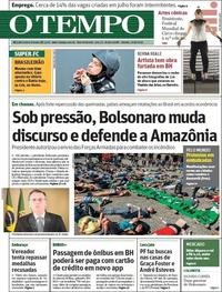 Capa do jornal O Tempo 24/08/2019