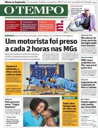 Capa do jornal O Tempo 25/06/2019
