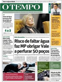 Capa do jornal O Tempo 25/10/2019