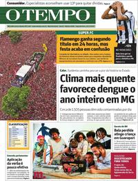 Capa do jornal O Tempo 25/11/2019