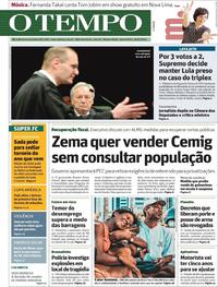 Capa do jornal O Tempo 26/06/2019