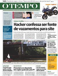 Capa do jornal O Tempo 26/07/2019