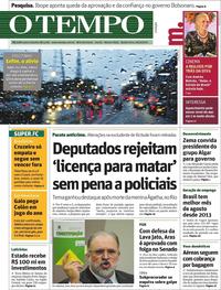 Capa do jornal O Tempo 26/09/2019