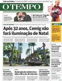 Capa do jornal O Tempo 27/11/2019