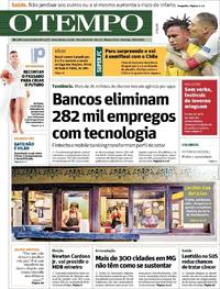 Capa do jornal O Tempo 30/06/2019
