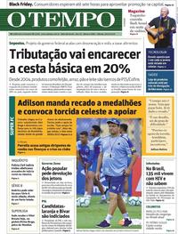 Capa do jornal O Tempo 30/11/2019