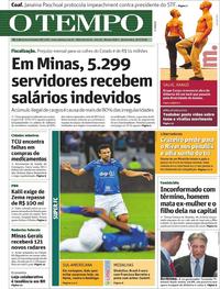 Capa do jornal O Tempo 31/07/2019