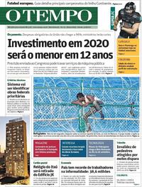 Capa do jornal O Tempo 31/08/2019