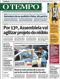 Capa do jornal O Tempo 31/10/2019