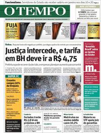 Capa do jornal O Tempo 31/12/2019