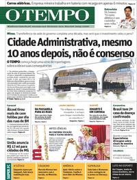 Capa do jornal O Tempo 01/03/2020
