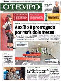 Capa do jornal O Tempo 01/07/2020