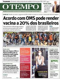 Capa do jornal O Tempo 01/09/2020