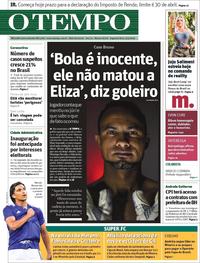 Capa do jornal O Tempo 02/03/2020