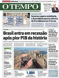 Capa do jornal O Tempo 02/09/2020
