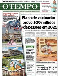 Capa do jornal O Tempo 02/12/2020