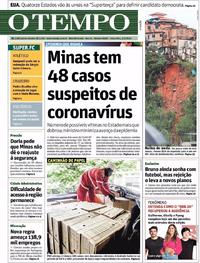 Capa do jornal O Tempo 03/03/2020