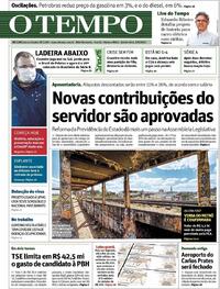 Capa do jornal O Tempo 03/09/2020