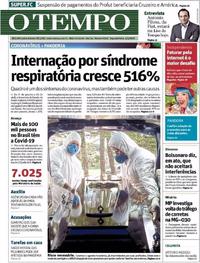 Capa do jornal O Tempo 04/05/2020