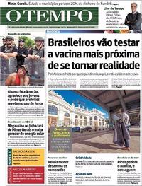 Capa do jornal O Tempo 04/06/2020