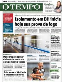 Capa do jornal O Tempo 04/09/2020