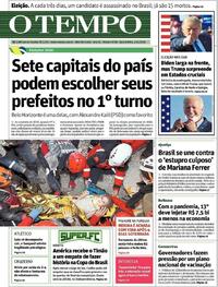 Capa do jornal O Tempo 04/11/2020