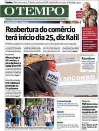 Capa do jornal O Tempo 05/05/2020
