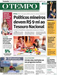 Capa do jornal O Tempo 06/01/2020