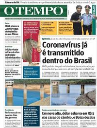 Capa do jornal O Tempo 06/03/2020