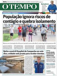 Capa do jornal O Tempo 06/04/2020