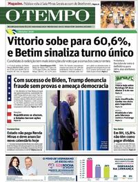 Capa do jornal O Tempo 06/11/2020