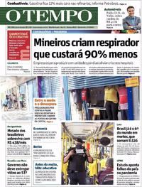 Capa do jornal O Tempo 07/05/2020