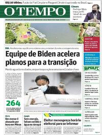 Capa do jornal O Tempo 07/11/2020